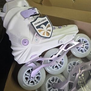 Women's Purple and White Athletic Inline Skates